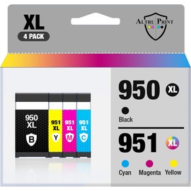 Altru Print 950XL 951XL Remanufactured High Yield Ink Cartridge Combo 4-Pack | Replacement for HP 950XL 951XL | Works with OfficeJet Pro 251dw 271dw 276dw 8100 & 8600 Series Printers
