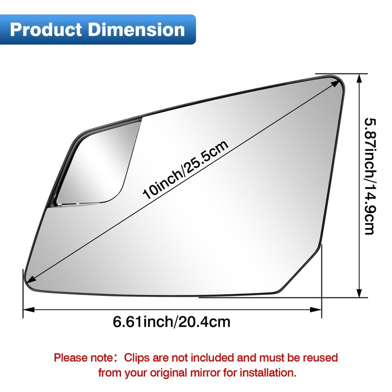 TOP-MAX Driver Side Mirror Glass Replacement For GMC Acadia Chevy