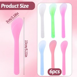 Alrhso 6Pcs Makeup Scoops Spatulas, Plastic Beauty Spoon Cream Brush Random Color Reusable Cosmetic Mask Mixing Spoon Makeup Tools for Lotions Cream and Sampling Tool