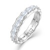 STARCHENIE Eternity Ring 925 Sterling Silver Ring for Women Emerald