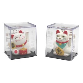 Mini Estatuilla Gato Japonés Suerte Fortuna Brazo Maneki Nek