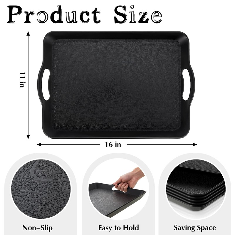 6 Pcs Serving Trays with Handles Trays for Eating 16