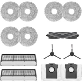 Dreame Accessory Kit for L10s Pro Ultra Robot Includes 1 x Main Brush, 2 x Side Brush, 2 x Dust Filter, 2 x Dust Collection Bags, 6 x Mop Cloths (3 Pairs)