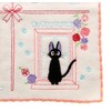 丸眞 ハンドタオル ジブリ 魔女の宅急便 ジジ 25×25cm 窓辺でのんびり 全面刺繍 1005024700