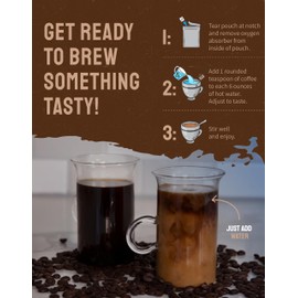 ReadyWise Adventure Line - Trail Magic Instant Coffee Packets, Freeze Dried Coffee, Survival Food for Backpacking Meals, Camping Essentials & Prepping Supplies, up to 15 Year Shelf Life, 6 Pouches