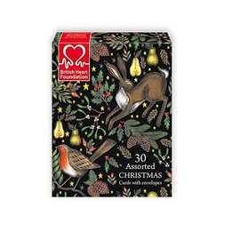 Museum & Galleries Christmas Cards (XBC309) British Heart Foundation - 30 Assorted Cards for Charity