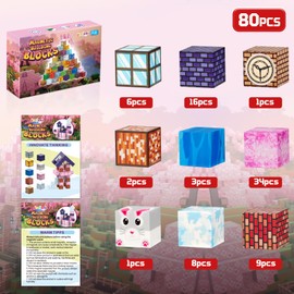 JOEJONI Magnetic Building Blocks, Pack of 80 Magnetic Toys for Children, Magnetic Building Blocks, Montessori Magnetic Toys for Ages 3+ Years, Creative Children's Toys