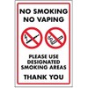 V Safety No Smoking No Vaping/Please use Designated Smoking Area