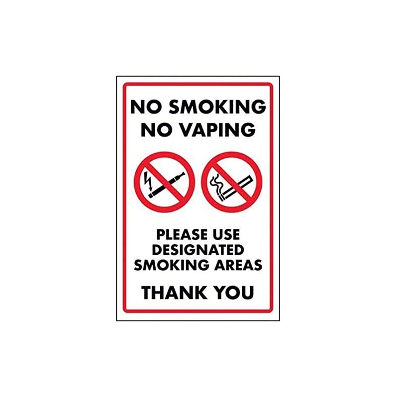 V Safety No Smoking No Vaping/Please use Designated Smoking Area