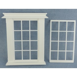 Melody Jane Dolls House Miniature White Plastic Georgian Window Frame 12 Pane 1:24 Scale