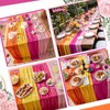12 Pcs Pink and Orange Cheesecloth Gauze Table Runners
