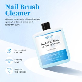 AIJIMEI 120ml Nail Brush Cleaner Quickly Clean Gel Nail Brushes, Paint Art Brushes Tools, Cleaner and Restorer for Acrylic Nail Art for Beginner DIY Use 3pcs 40ml