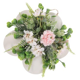 Operitacx Artificial Flower Wreath Carnation Hoop for Front Installation Durable Decorative Ornament for Home Garden and Festival Parties