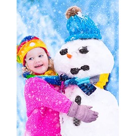 Geyoga 2 pares de manoplas de nieve gruesas unisex impermeables, guantes de esquí de invierno cálidos y cómodos para niños