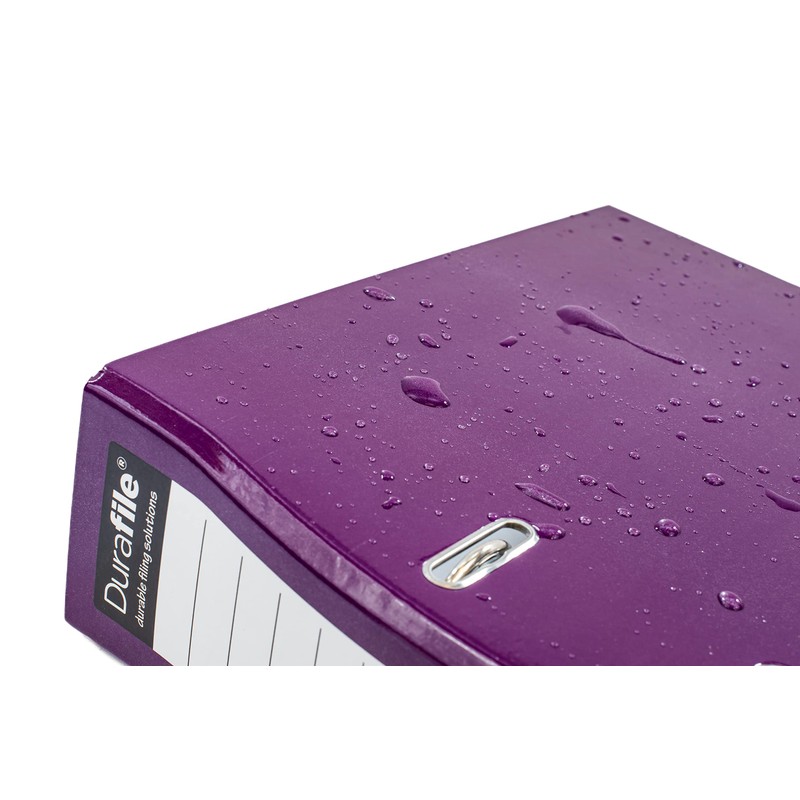 Durafile Lever Arch File, Purple File, 'Ergonomic Curved Spine' Single