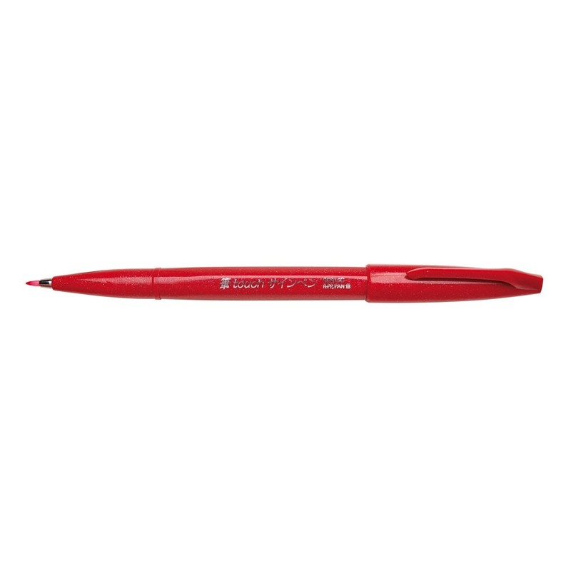 Pentel Brush Sign Pen, Fibre-Tip Pen, Brush-Like Tip, SES15C-12