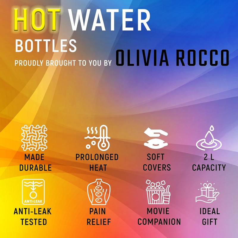 Olivia Rocco Extra Long Hot Water Bottle with Super Soft