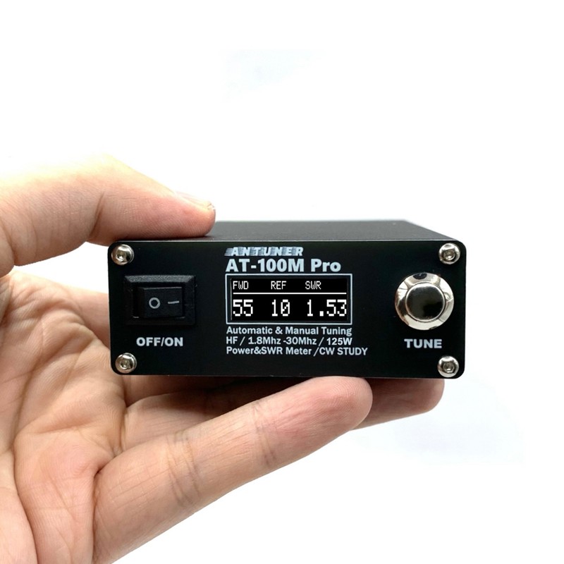 AT100M Pro Antenna Tuner 1.8Mhz-30Mhz Automatic Manual Tuning Device 125W