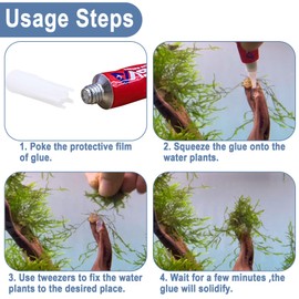 6 PCS Aquarium Glue,Aquarium Aquascape Aquatic Plants Coral Glue，Safe and Quick-Drying ，Reef Glue Suitable for Aquatic Plants, Moss, Coral, Stones, Shells，Fresh Water and Salt Water All Can Be Used