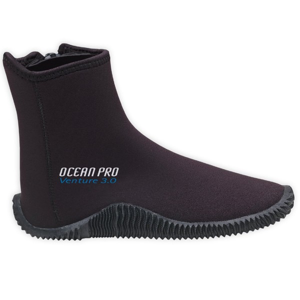 Ocean Pro Venture 3 mm Molded Sole Boots, Black - 5