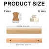 NUWIQ Pack of 6 Wooden Furniture Handles, Solid Wood Drawer