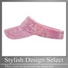 Buzz Selection CAP360 Women's Visor, Sun Visor, Hat, Rhinestones, Running,