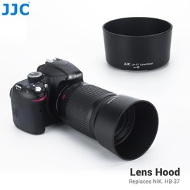 JJC Lens Hood for Nikon 55-200mm f/4-5.6G VR DX & 85mm f/3.5G Micro ED VR - Replacement of Original Nikon HB-37