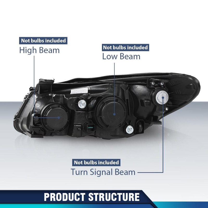 PIT66 Headlights Assembly Pair w/o Bulbs Compatible with Hyundai Elantra