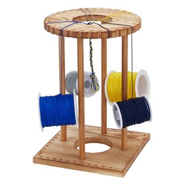 FINGERINSPIRE Kumihimo Marudai Disk Kit 32 Slot Wooden Kumihimo Braiding Disk Set Desktop Kumihimo Bracelet Knitting Disk DIY Braiding Disk Burlywood Wood Beading Cord Disc Tool for Bracelet Making