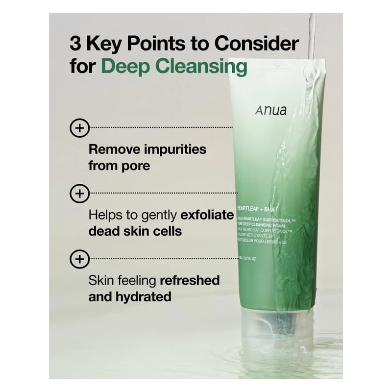 Anua Heartleaf Quercetinol Pore Deep Cleansing Foam Pore Foam Deep