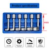 JEUCLEL 6PCS 1/2" Dr. Injection Socket Set, L-Type Diesel Fuel