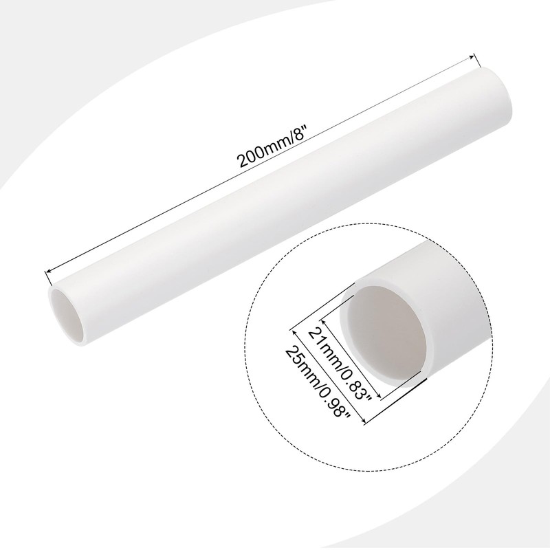 QUARKZMAN PVC Pipe, Round, 21 mm ID, 25 mm OD,