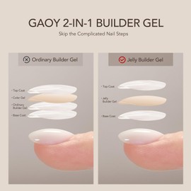 GAOY Builder Gel for Nails, Milky Jelly White Nail Strengthener, Soak Off Colored Nail Extension Hard Gel, 4378 Jelly White