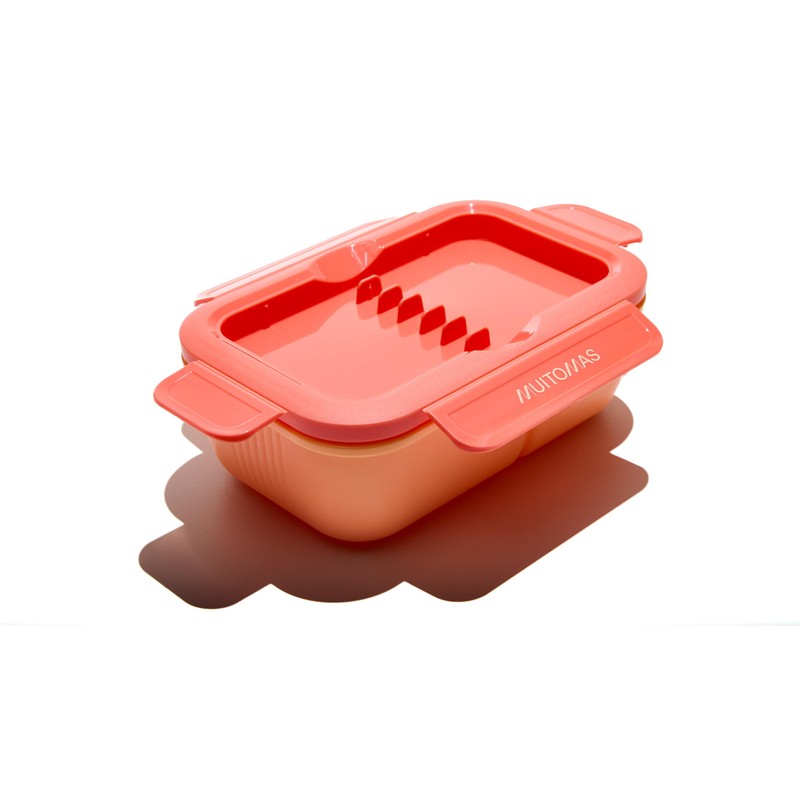 Muitomas, Lunchbox 1100 ml, Lunchbox mit Besteck und drei Innenfächern,