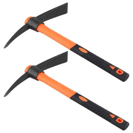 HEIHAK 2 PCS 15 Inch Pick Mattock Hoe, 1.5Lbs Forged Adze Pick with Fiberglass Handle, Weeding Mattock Hoe Garden Pickaxe for Loosening, and Cultivating Vegetable Gardens or Flower Beds