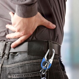 Stainless Steel Carabiner Key Chain with Double Key Rings - Keyring Holder, Key Belt Clip, Keychain fob Holder, Heavy Duty Key Chain, fob Keychain, Keychains for Men, Backpack Clip (Orange)