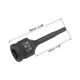 TA-VIGOR 3Pcs Impact Hex Bit Socket, 3/8" Drive x H4 (4mm) Allen Key Socket, Premium CR-MO Steel Bits, Hex Bit with 60mm Length for Torque Wrench, Ratchet Wrench, Impact Power Drills