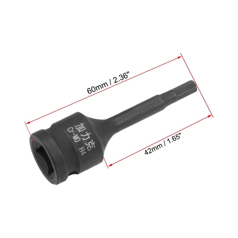 TA-VIGOR 3Pcs Impact Hex Bit Socket, 3/8" Drive x H4