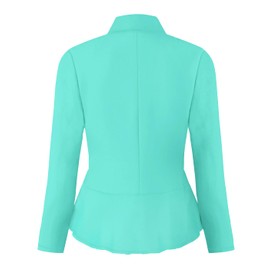 Hybrid & Company Women's Casual Work Office Elegant Open Front Premium Nylon Ponte Stretch Blazer Jacket, Jk1135-mint, Small