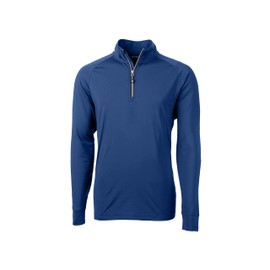 Cutter & Buck Men's Big & Tall Long Sleeve Adapt Eco Knit Quarter Zip Pullover, Tour Blue, XLarge Tall