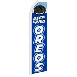 Deep Fried Oreos Blue Advertising 2.5'x11.5' Super-Knit Poly Super Flag Banner