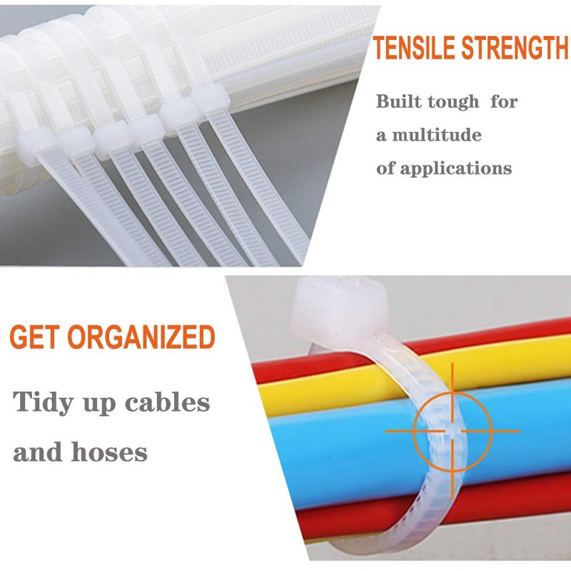 100 8 inch pieces Cable Zip Nylon Heavy Duty Self