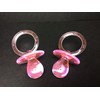 Pink Plastic Baby Pacifier Favors 2.5 (12 pieces)