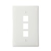 Leviton QuickPort Midsize Wallplate, Single Gang, 3-Port, 41091-3WN, White