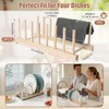 2 Stück Holz Tellerständer & Topfdeckelhalter, Abtropfgestell für Küche mit