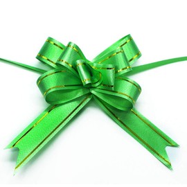 20 Pieces Pull Bow Decorative Assorted Colors BEADY Gift Wrap Ribbon Pull Bows for Christmas Wedding Party Birthday Car Holiday Presents Bags Baskets Bottles Decorations, Diameter 4.3inch, Green