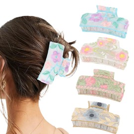 Amariver 4pcs flower claw clips for women