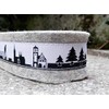 Schlüsselanhänger Schlüsselband hellgrau Freiburg Skyline schwarz weiß Geschenk!
