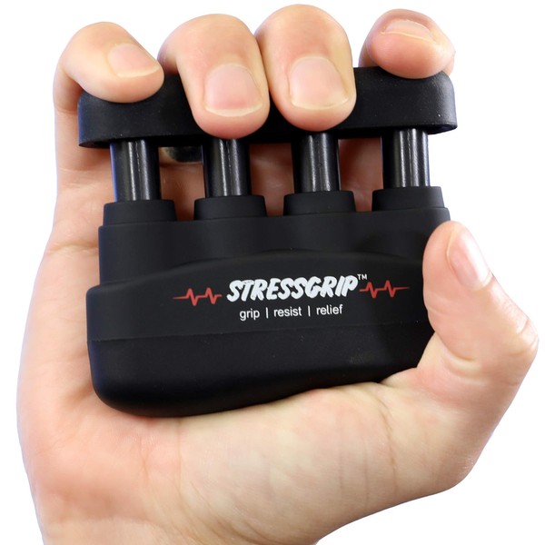StressGrip - Stress Relief for Adults (Large) - A Stress & Anxiety Relief Device - Comfortable Hand Exerciser - Stress Reliever & Hand Gripper - Black