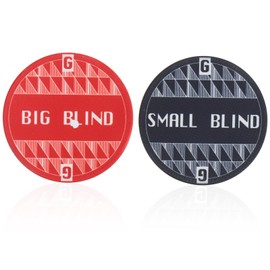ERINGOGO 2pcs Big and Small Blinds Chips Plaything Ceramic Game Markers Dealer Button Game Chips Gambling Tokens Poker Game Tokens Ceramic Poker Chips Card Dealer Party Supply Reward Coins